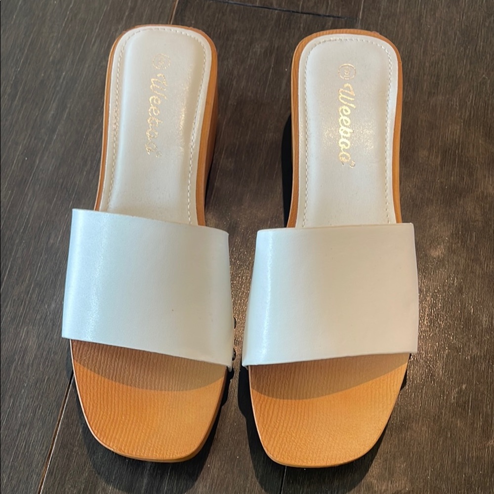 Women's White Slide Sandals